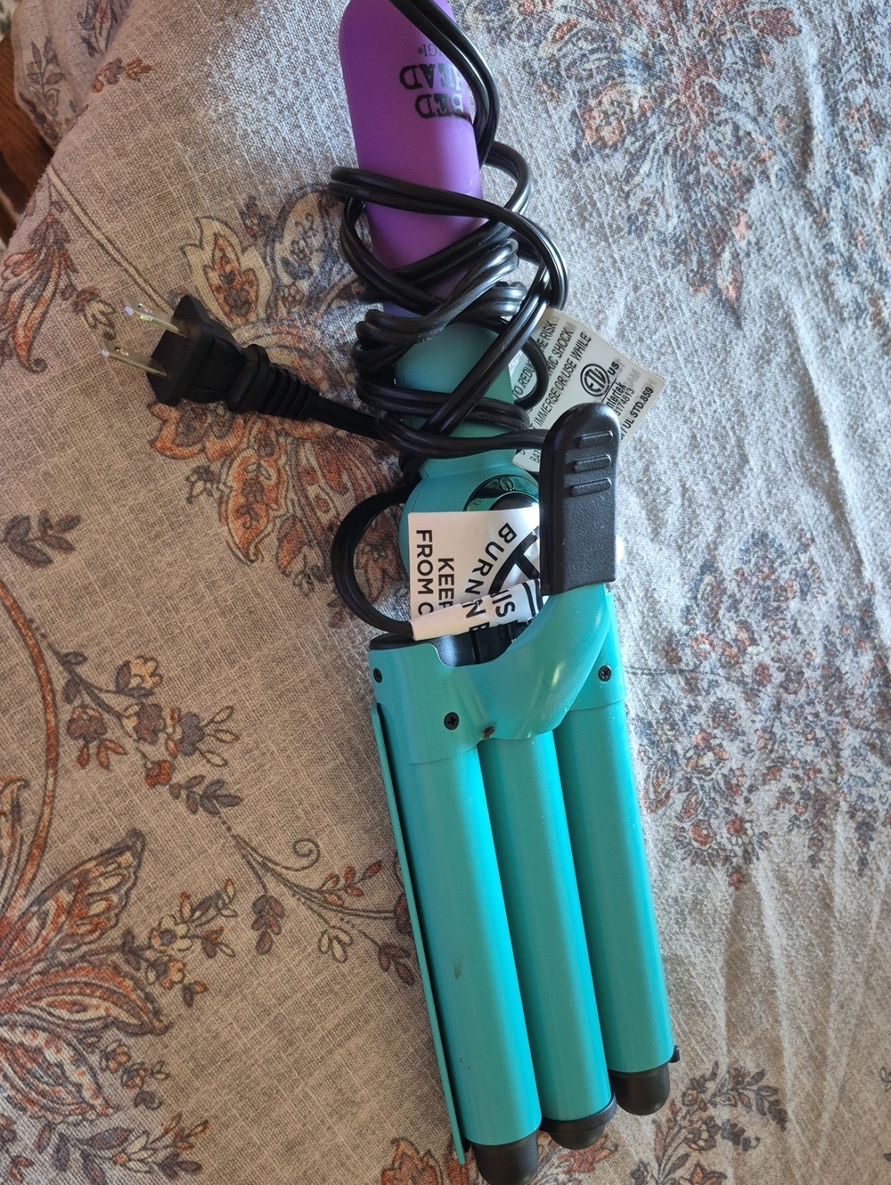 BedHead Turquoise and Purple Triple Barrel Waver